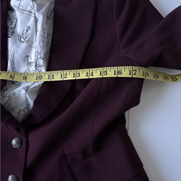 White House Black Market Size 6 Signature Blazer Button Closure Deep Purple $225 - Picture 14 of 15